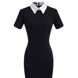 Black dress with white collar